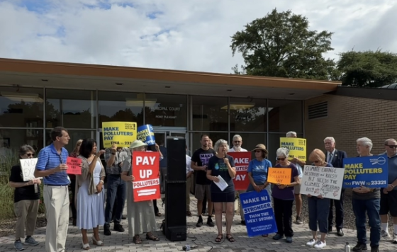 Clean Water Action’s NJ State Director, Amy Goldsmith, speaking at Pt. Pleasant Climate Superfund Press conference (August 14, 2025)