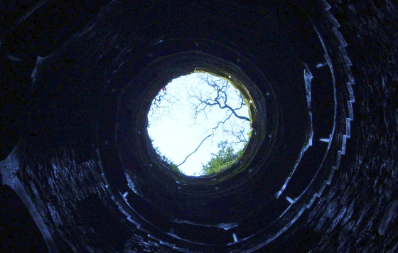 Looking at the sky from the bottom of a well