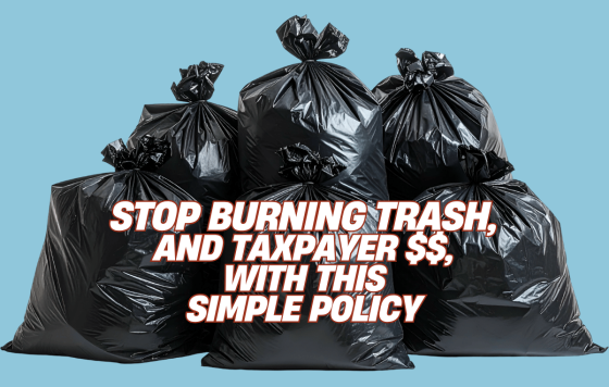 trash bags piled