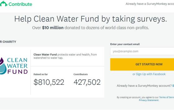 Raise funds for Clean Water by taking surveys!
