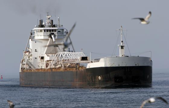 Freighter on the Great Lakes