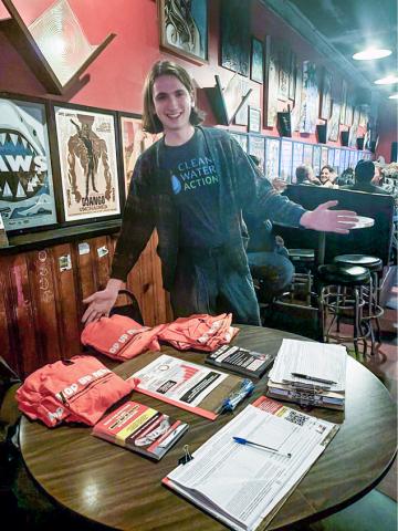 Mi Donahue standing at table in resturant