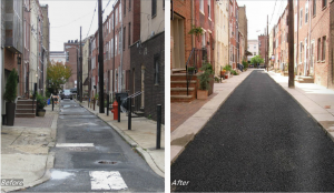 Before and After Image - Percy Street, Philadelphia - Courtesy of Philadelphia Water Department